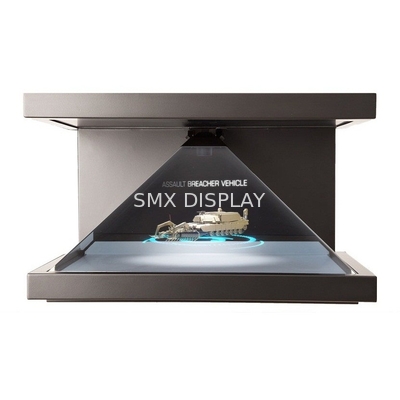3 étalage de Holo de pyramide d'hologramme de la vue de côté 3D avec la lumière menée réglable